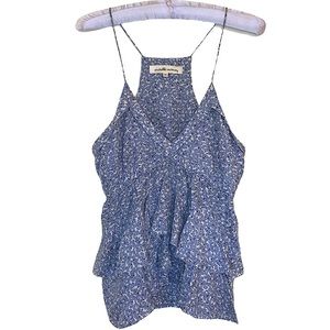 Arabella Ramsay 100% Silk Blue Pattern Tank